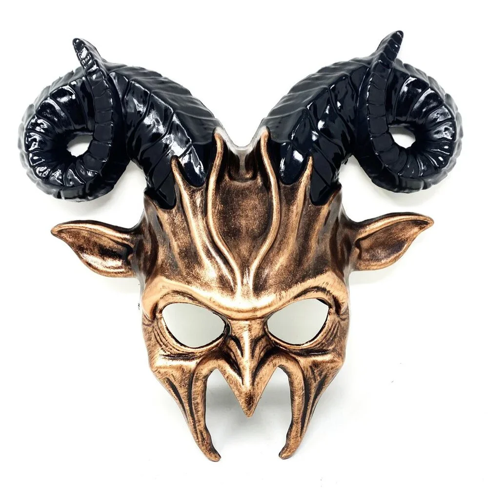 Krampus Ram Goat Demon with Horns Devil Halloween Masquerade Masks Party